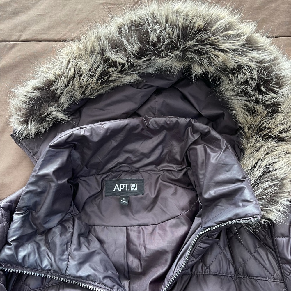 Apt. 9 Heavyweight Coat with hood, XL, Maroon - Picture 3 of 8